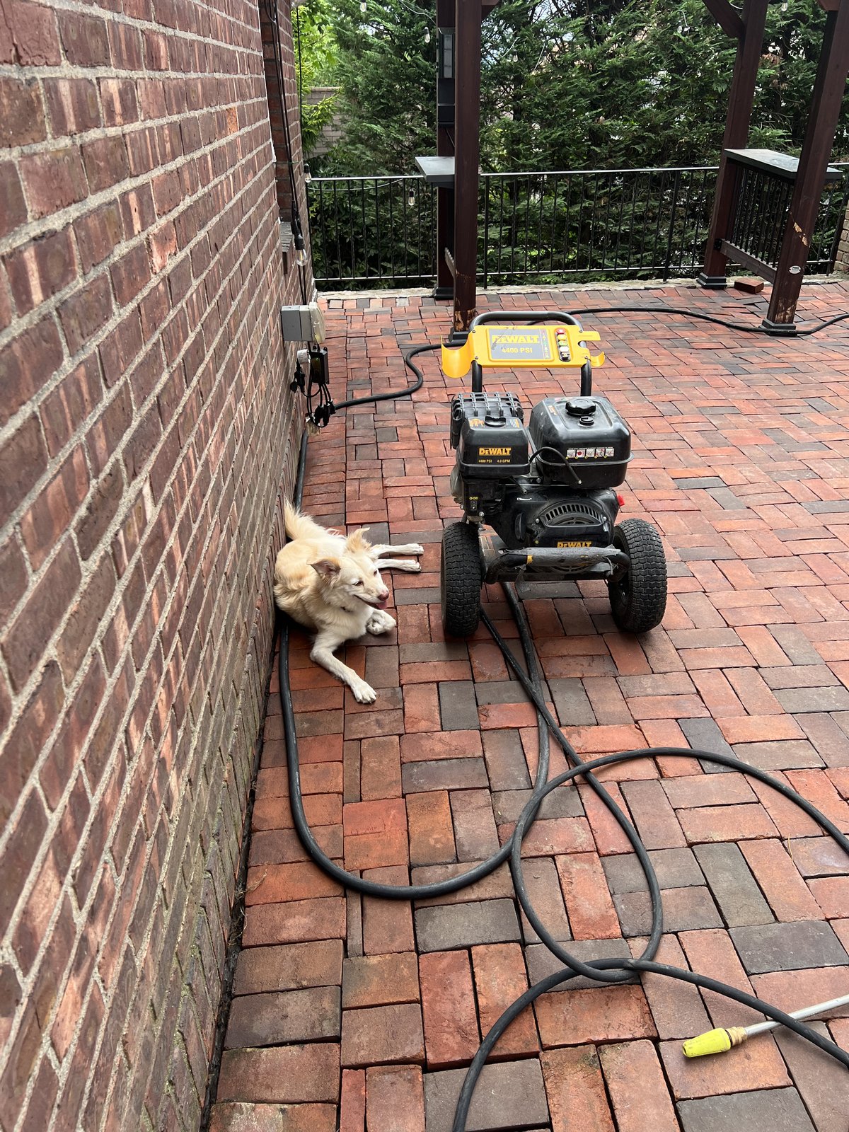 Pressure-Washing and Re-Sanding the Home Pavers